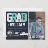 Invitation de base-ball Bleu (Devant)