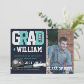 Invitation de base-ball Bleu (Debout devant)