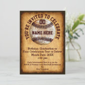 Invitation de base-ball personnalisée pour n'impor (Debout devant)