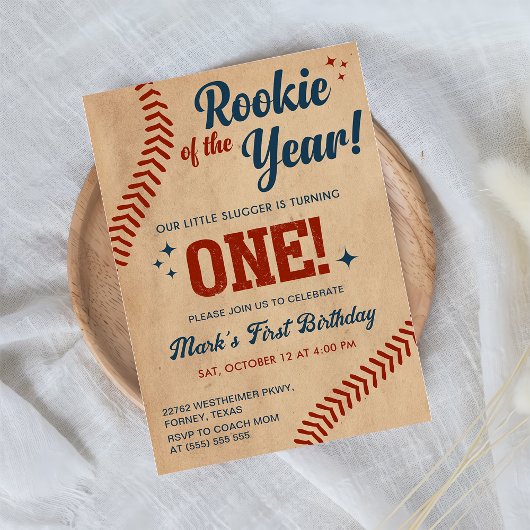 Invitation de base-ball vintage 1er anniversaire