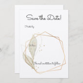 Invitation de base pour mariage Save The Date (Devant / Derrière)