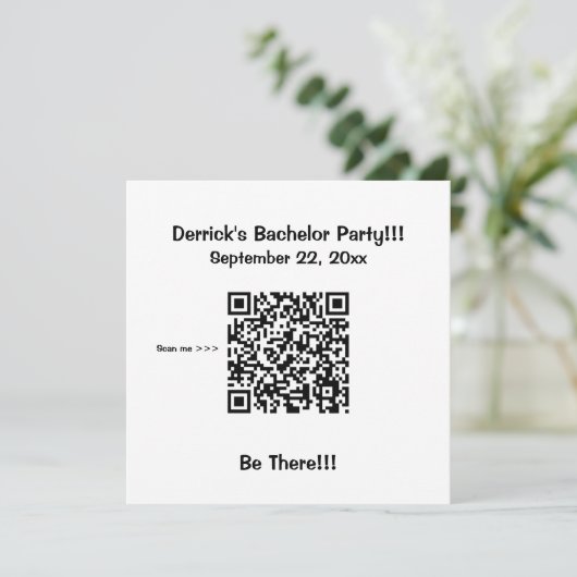 Invitation de base pour un enterrement de vie de g (Debout devant)