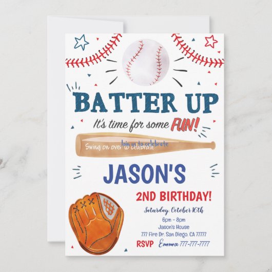 Invitation de baseball  (Devant)