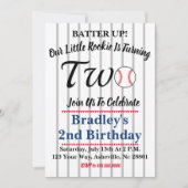Invitation de baseball 2e anniversaire (Devant)