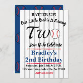 Invitation de baseball 2e anniversaire (Devant / Derrière)
