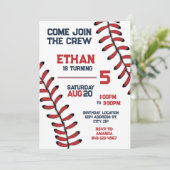 Invitation de baseball Anniversaire Fête modifiabl (Debout devant)