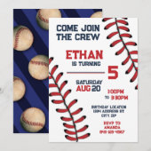 Invitation de baseball Anniversaire Fête modifiabl (Devant / Derrière)