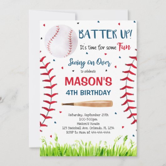 Invitation de baseball, Invitation de baseball, Ba (Devant)