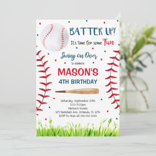 Invitation de baseball, Invitation de baseball, Ba (Debout devant)