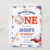 Invitation de baseball pour premier anniversaire  (Devant)