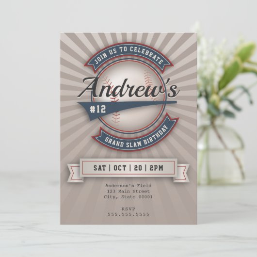 Invitation de baseball vintage (Debout devant)