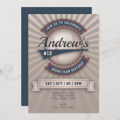 Invitation de baseball vintage (Devant / Derrière)