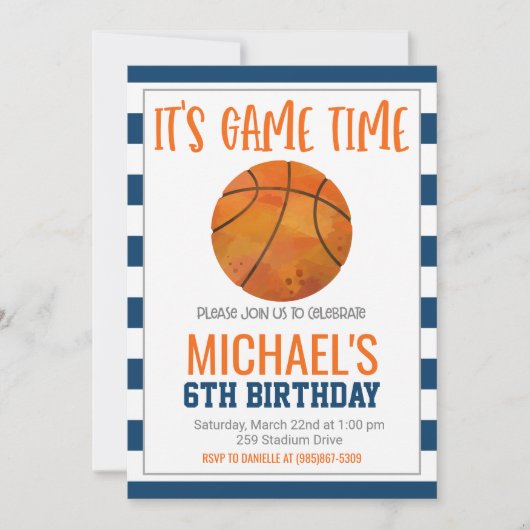 Invitation de basket-ball (Devant)