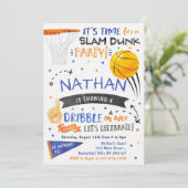 Invitation de basket-ball en aquarelle (Debout devant)