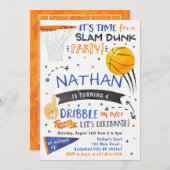 Invitation de basket-ball en aquarelle (Devant / Derrière)