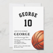 Invitation de basket-ball, fête d'anniversaire (Devant)