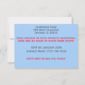 Invitation de basket-ball pour garçons (Dos)