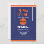 Invitation de basket-ball Vintage Bar Mitzvah (Devant)