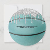 Invitation de basketball à écoulement argenté sarc (Dos)