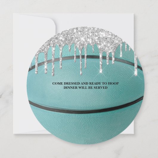 Invitation de basketball à égouttement argent sarc (Dos)