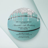 Invitation de basketball à égouttement argent sarc