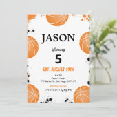 Invitation de basketball modifiable (Debout devant)