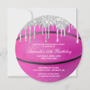 Invitation de basketball pour filles Pink Silver D