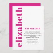 Invitation de Bat Mitvah simple personnalisée (Devant / Derrière)