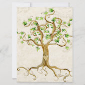 Invitation de Bat Mitzvah Antiqued Swirl Tree Root (Dos)