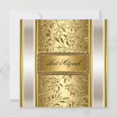 Invitation de Bat Mitzvah Art Déco en or (Devant)