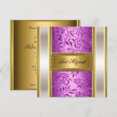 Invitation de Bat Mitzvah Art Déco Or et Violet (Devant / Derrière)