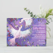 Invitation de bat mitzvah d'aquarelle d'oiseaux et (Debout devant)