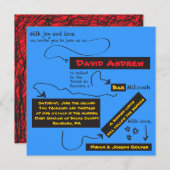 Invitation de Bat mitzvah de bar tellement DÉCONTR (Devant / Derrière)