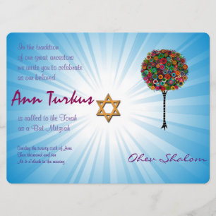 Invitation de bat mitzvah de barre