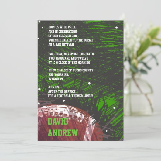 Invitation de bat mitzvah de barre d'éclaboussure (Debout devant)