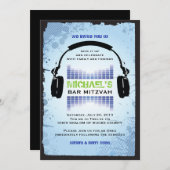 Invitation de bat mitzvah de barre d'ÉCOUTEURS (Devant / Derrière)