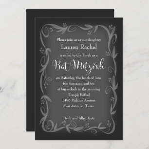 Invitation de Bat mitzvah de cadre feuilleté de ma