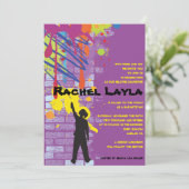 Invitation de bat mitzvah de fille d'artiste de (Debout devant)