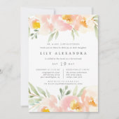 Invitation de Bat mitzvah de fleurs Airy (Devant)