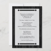 Invitation de Bat mitzvah de grande taille en noir (Dos)
