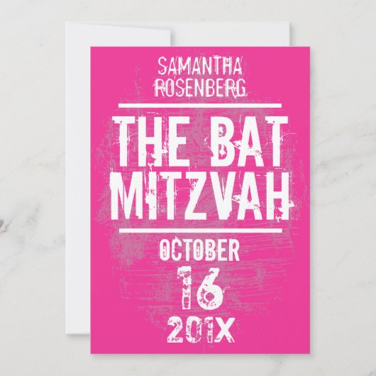 Invitation de bat mitzvah de groupe de rock dans (Devant)