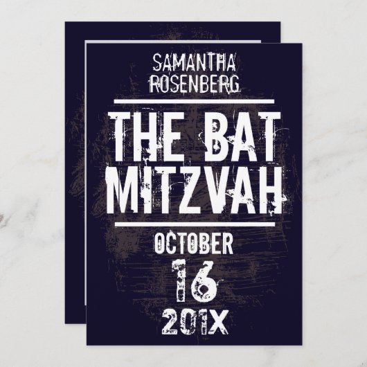 Invitation de bat mitzvah de groupe de rock dans (Devant / Derrière)