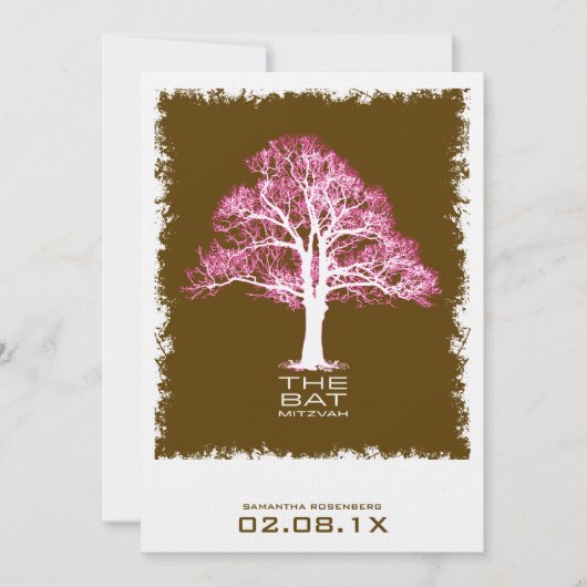 Invitation de Bat mitzvah de l'arbre de vie dans l (Devant)