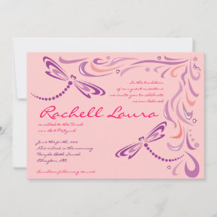 Invitation de Bat mitzvah de libellule juive