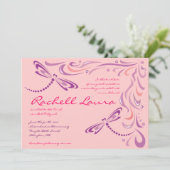 Invitation de Bat mitzvah de libellule juive (Debout devant)