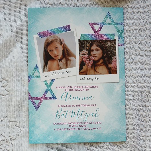 Invitation de Bat mitzvah de Parties scintillant r