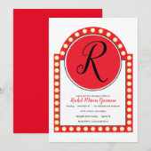Invitation de Bat Mitzvah d'enseigne de Broadway (Devant / Derrière)