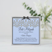 Invitation de Bat Mitzvah Diamonds Silver/Blue For (Debout devant)