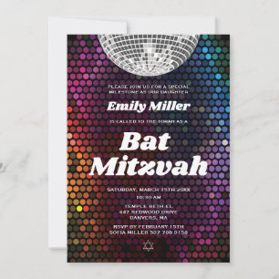 Invitation de Bat Mitzvah disco à la danse