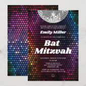 Invitation de Bat Mitzvah disco à la danse (Devant / Derrière)